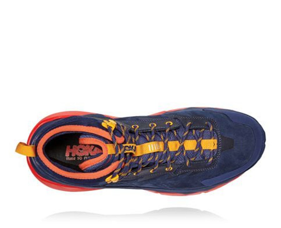 Hoka One One Vandresko Herre - Kaha Gore-Tex - Blå/Rød - 072514QXE